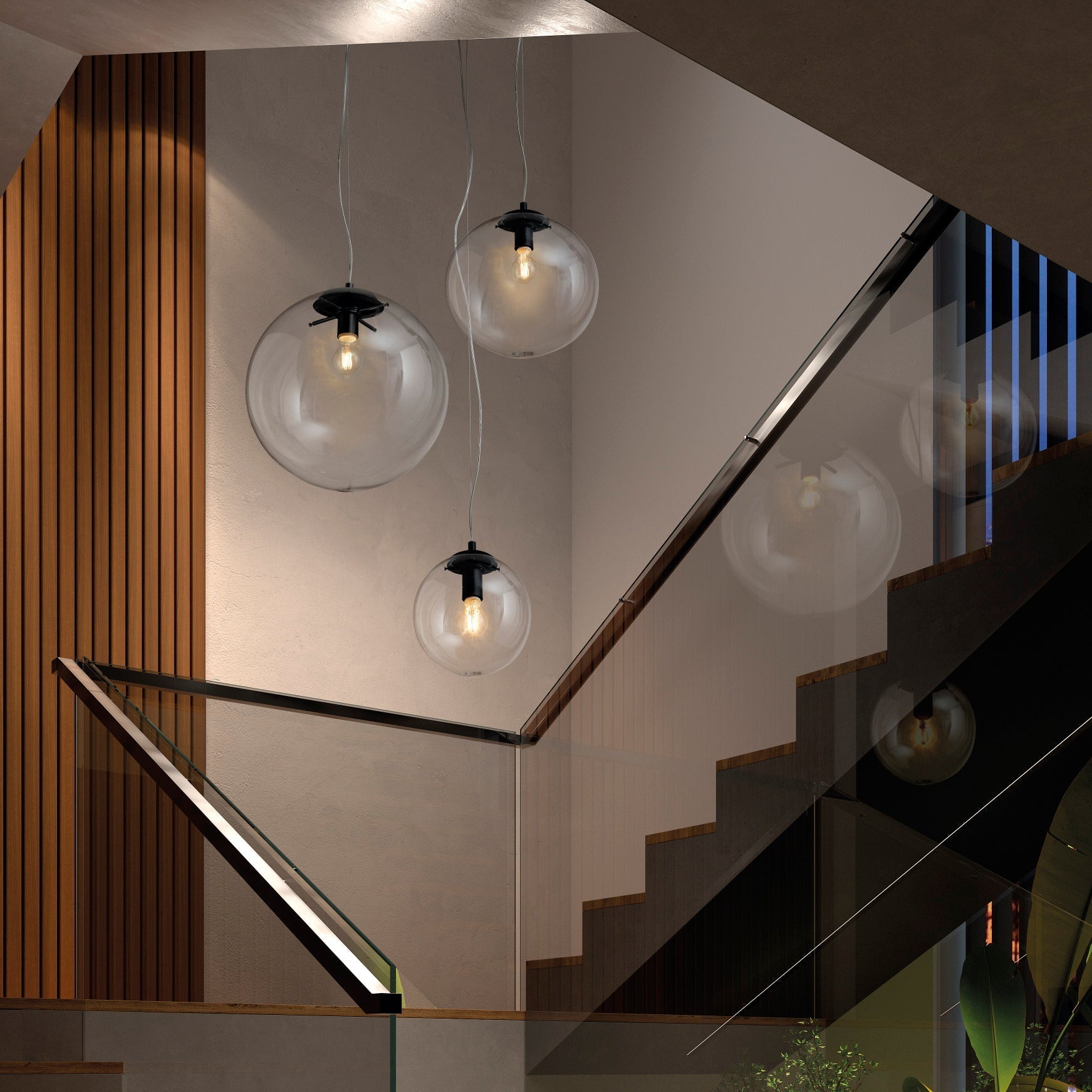 Lampa wisząca Exo Oxy clear E27 czarna