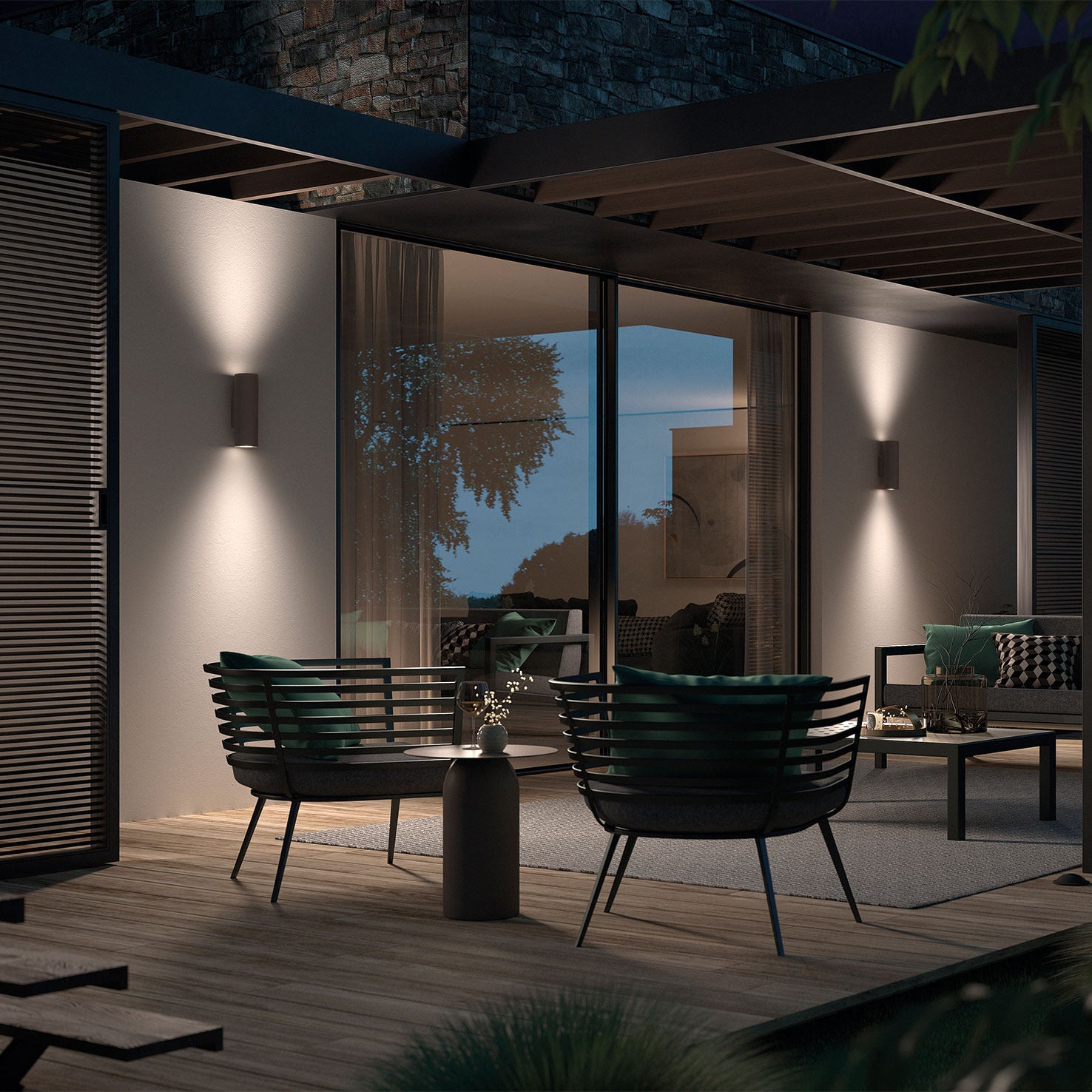 Cristher Stone okrągły kinkiet GU10 antracytowy