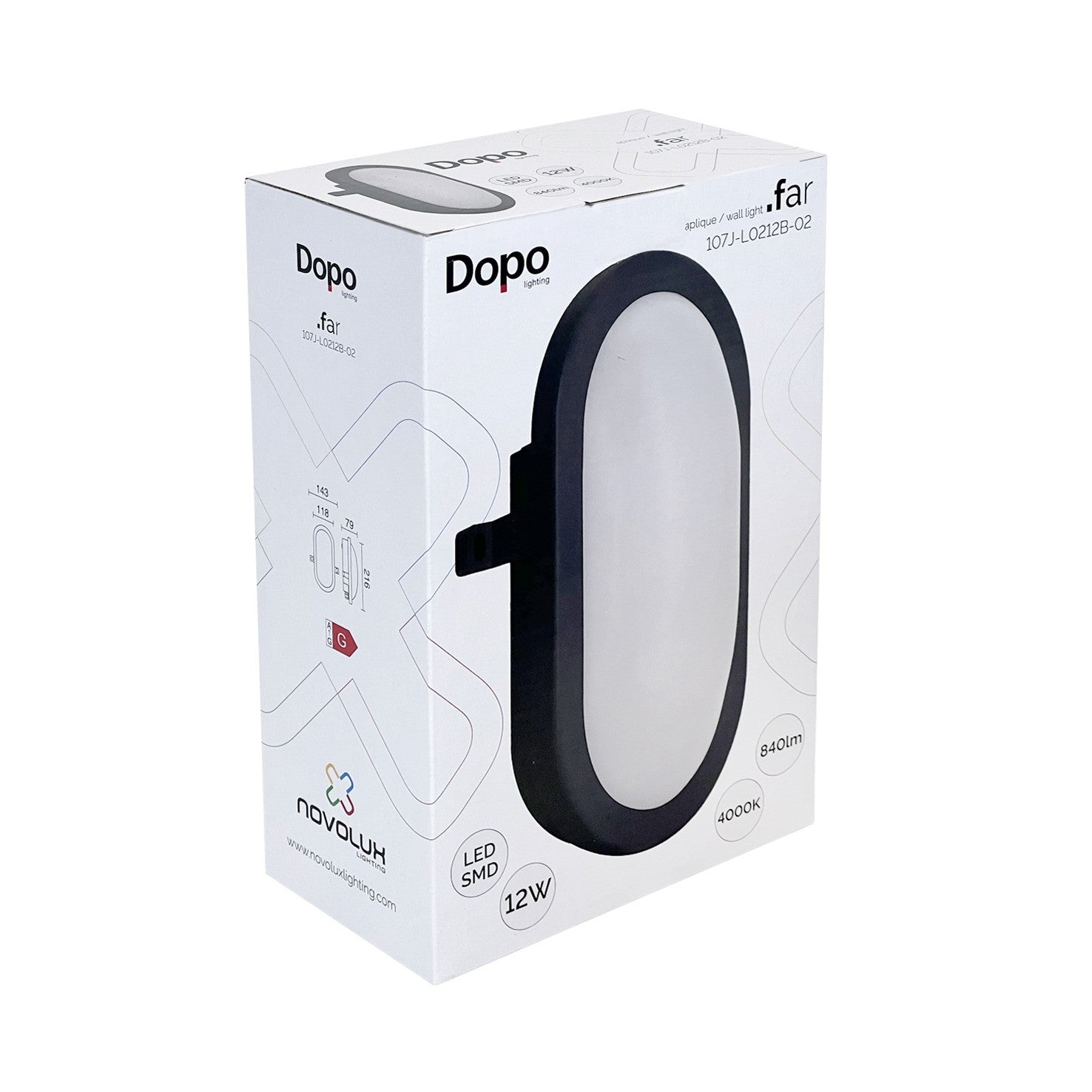 Dopo Far Oval LED lampa ścienna czarny