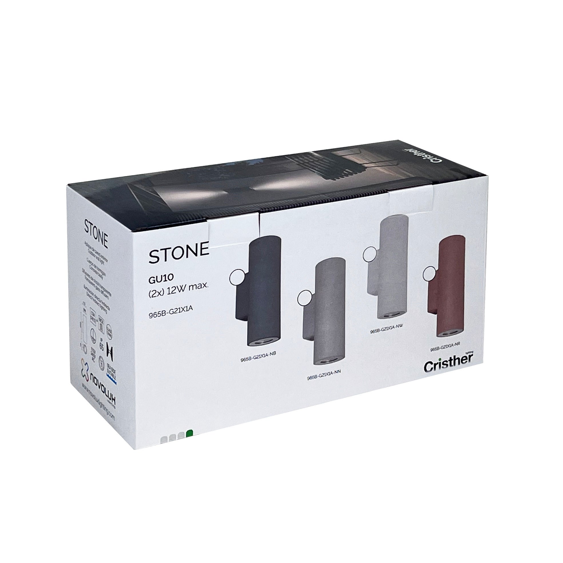 Cristher Stone okrągły kinkiet GU10 antracytowy