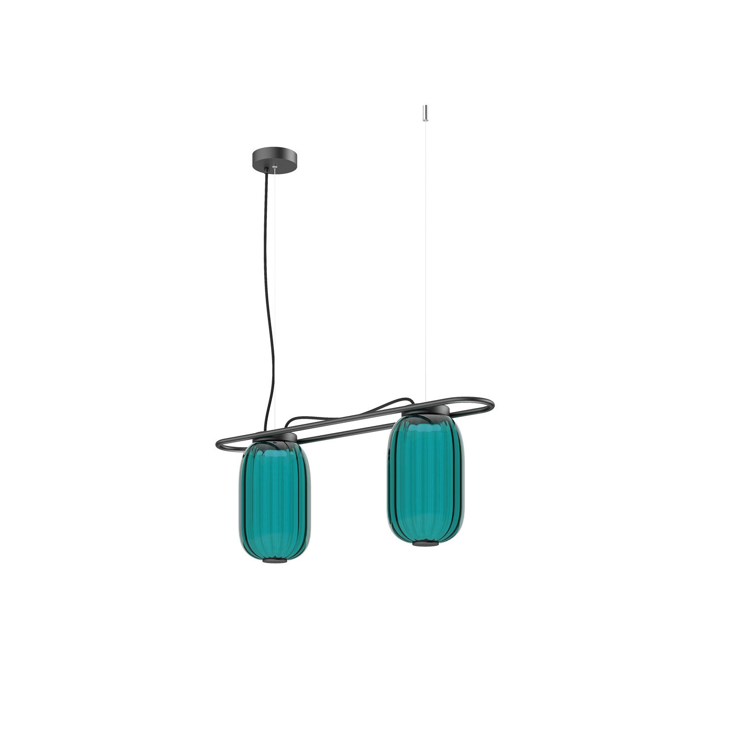Lampa wisząca LED Exo KRISTA niebieska