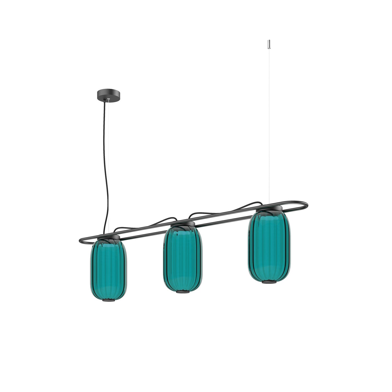 Lampa wisząca LED Exo KRISTA niebieska