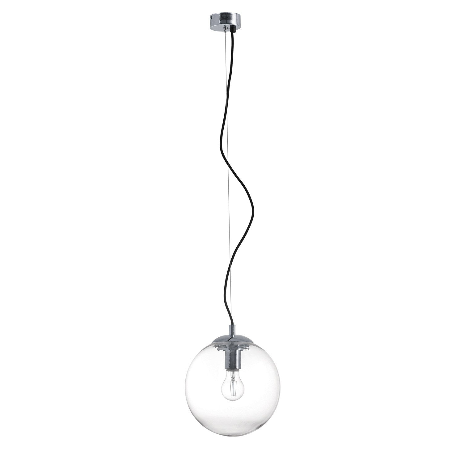 Exo Oxy przezroczysta lampa wisząca E27 chrom