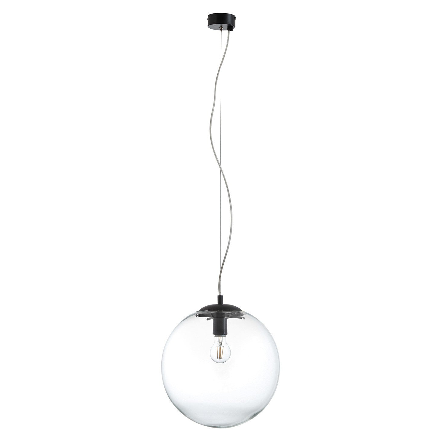 Lampa wisząca Exo Oxy clear E27 czarna