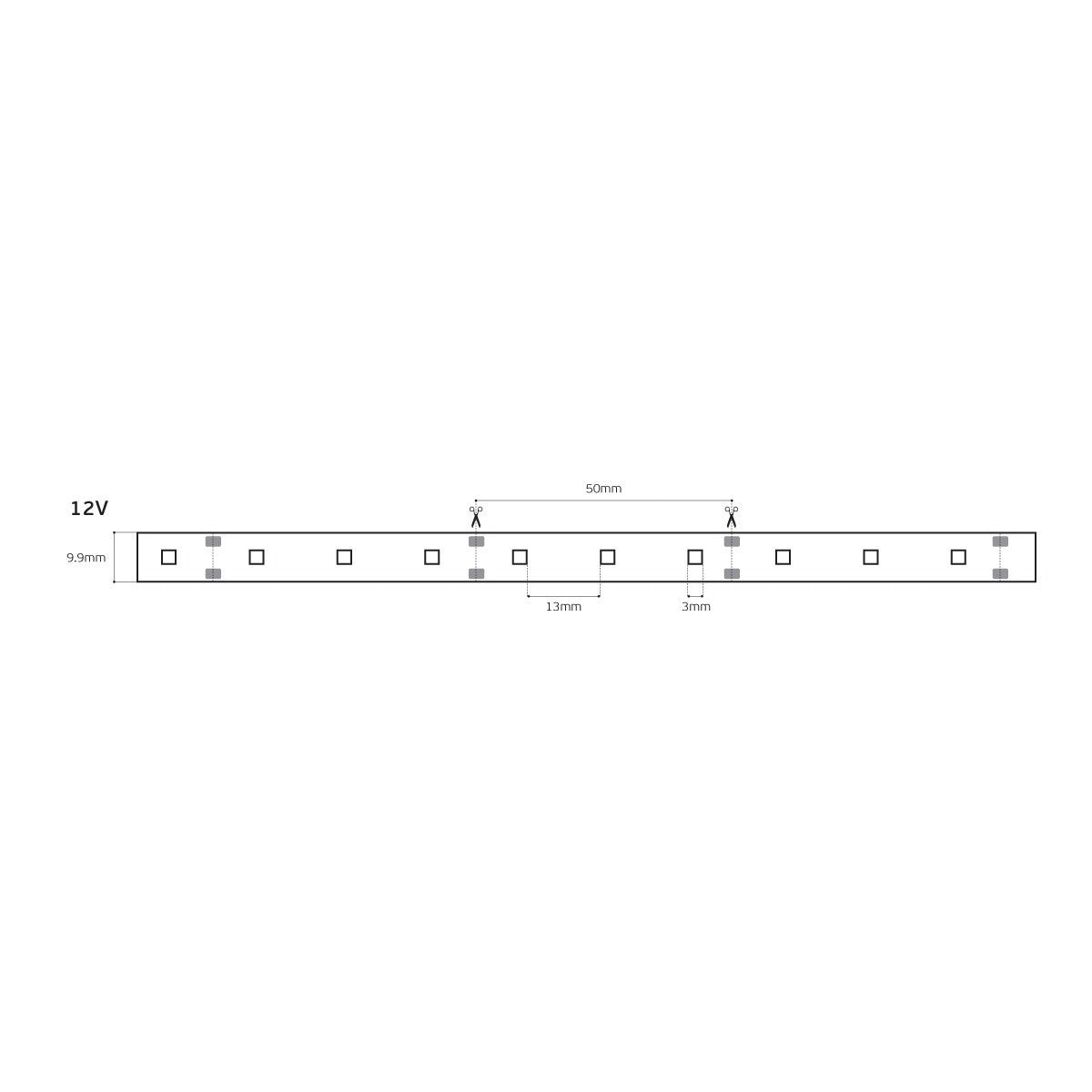 LED pásek 12V CRI80 IP55 3000K (5m)
