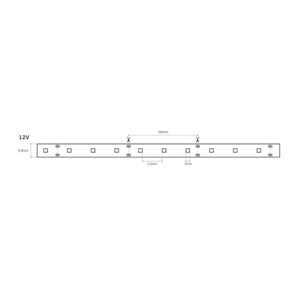 LED pásek 12V CRI80 IP55 2700K (5m)