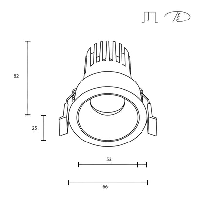Maytoni downlight Dip LED 50° zápustné kruhové svítidlo bílé