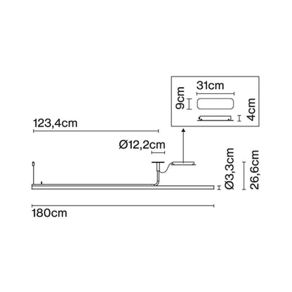 Marset Ambrosia Pro LED 120/180 závěsné lineární svítidlo