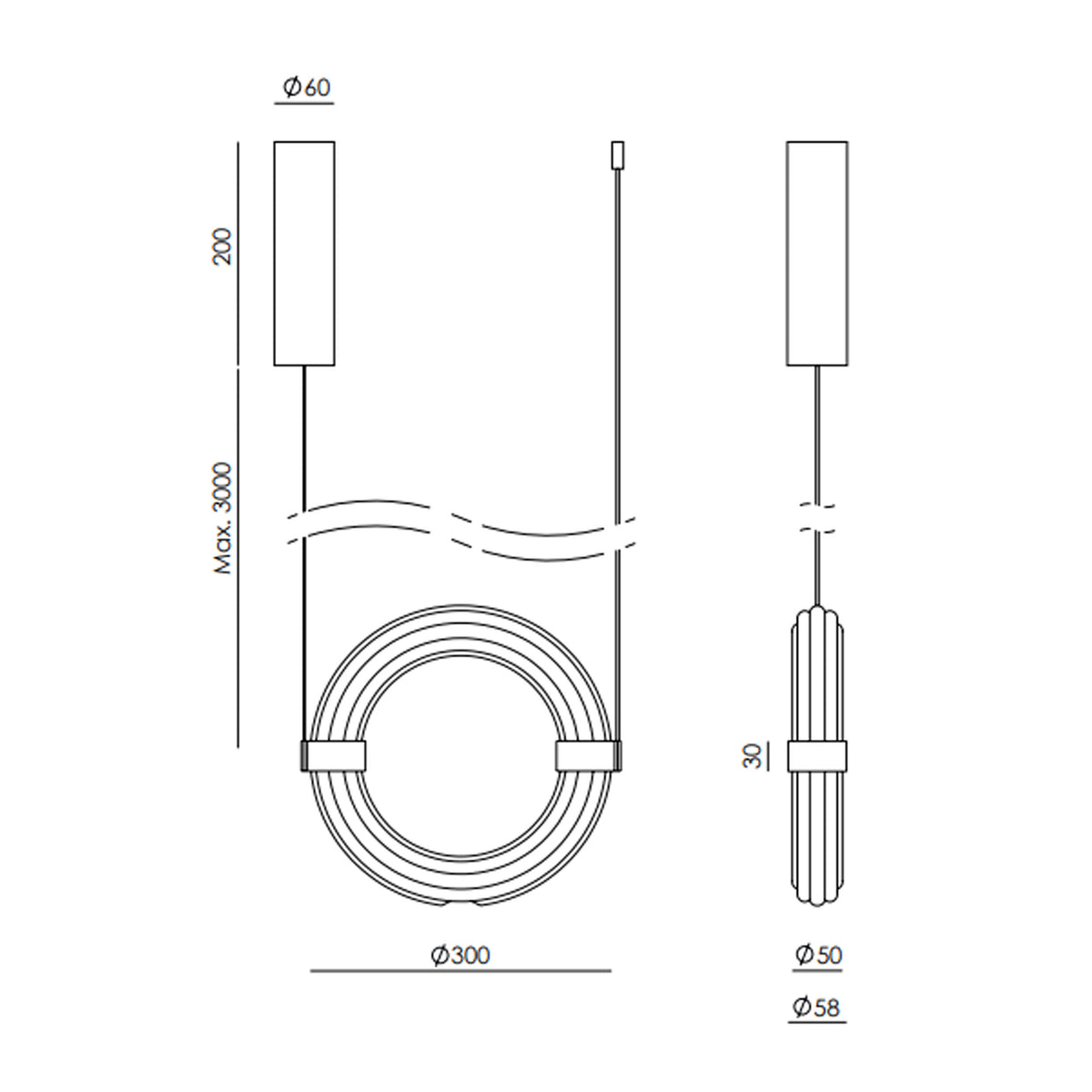 Aromas Ellie LED závěsné svítidlo