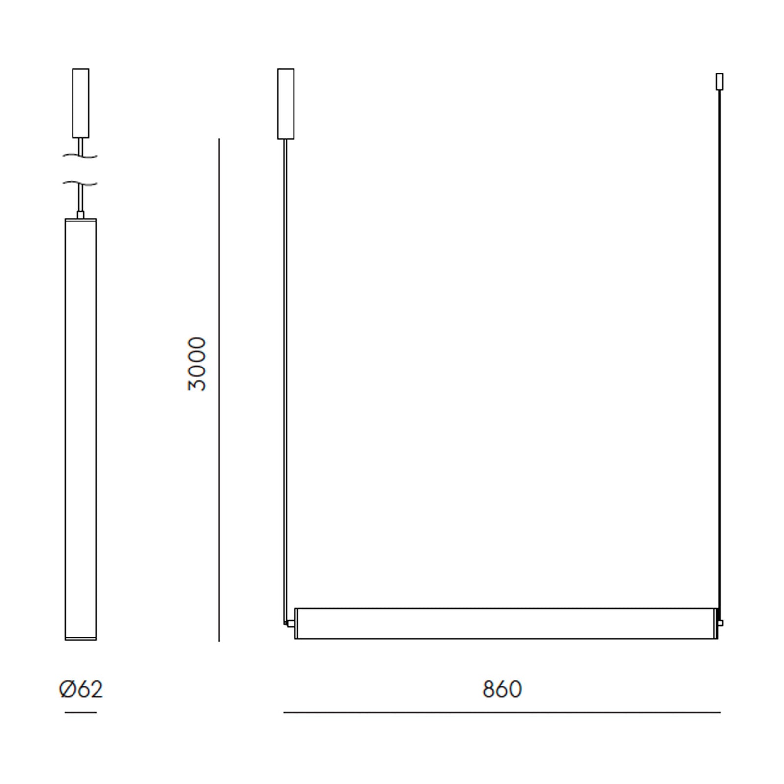 Aromas Tube LED závěsné svítidlo