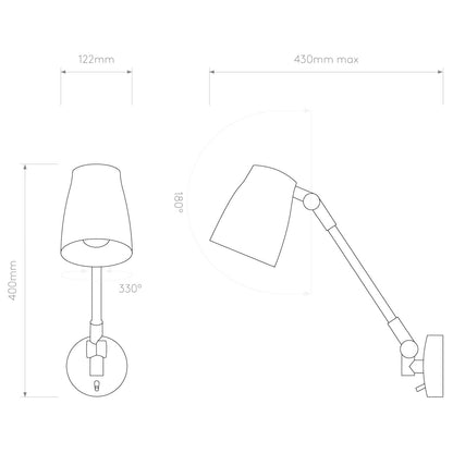 Astro Atelier Grande E27 plug-in nástěnné svítidlo