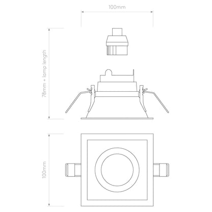 Astro Minima Slimline fixní čtvercové fire-rated svítidlo IP65