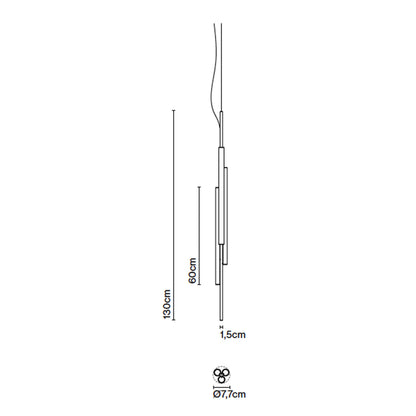 Marset Ambrosia V3 LED zlaté zabudované závěsné vertikální svítidlo