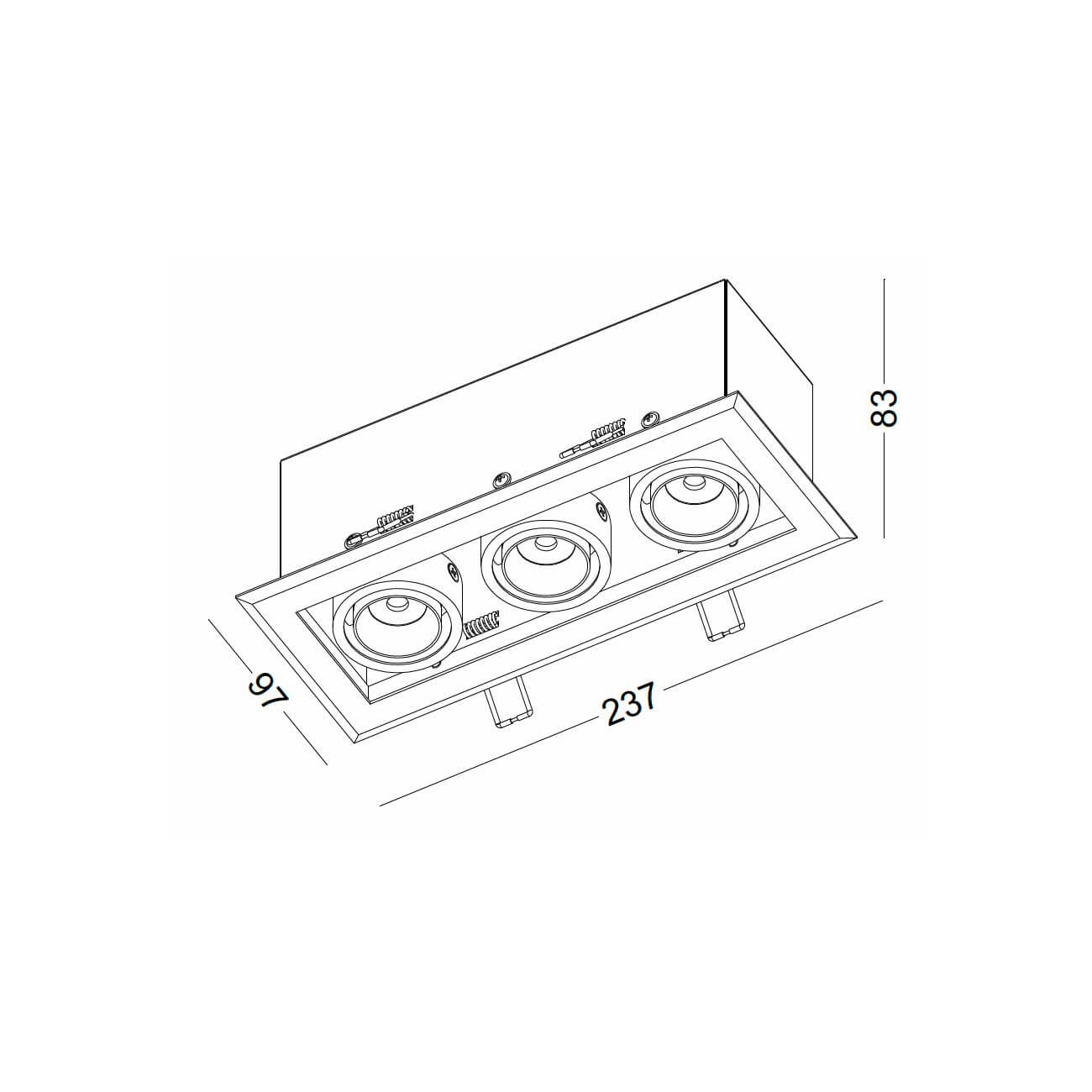 Grille Spotlight LED zápustné svietidlo natáčacie