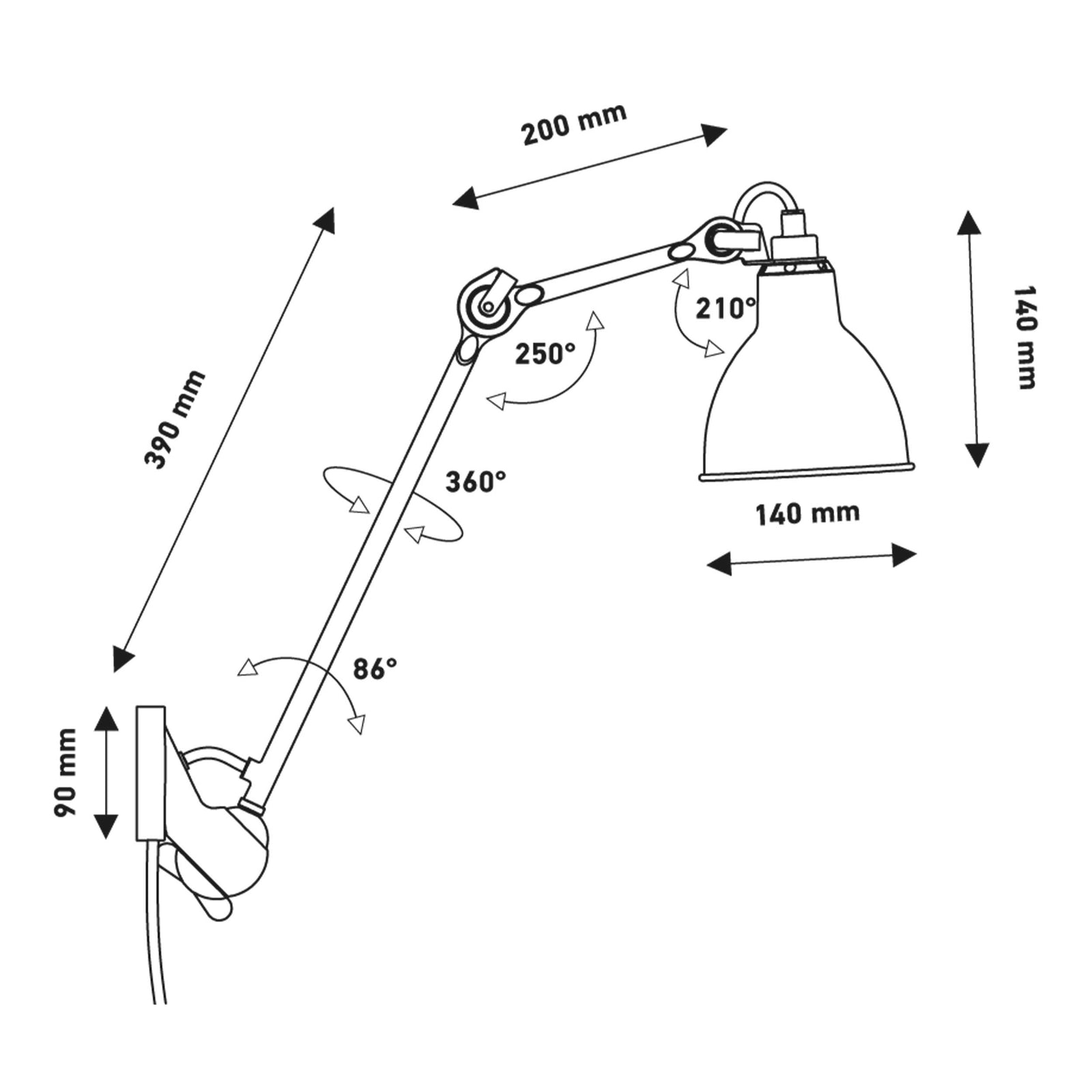 DCW éditions Lampe Gras N°222 E14 nástěnné svítidlo