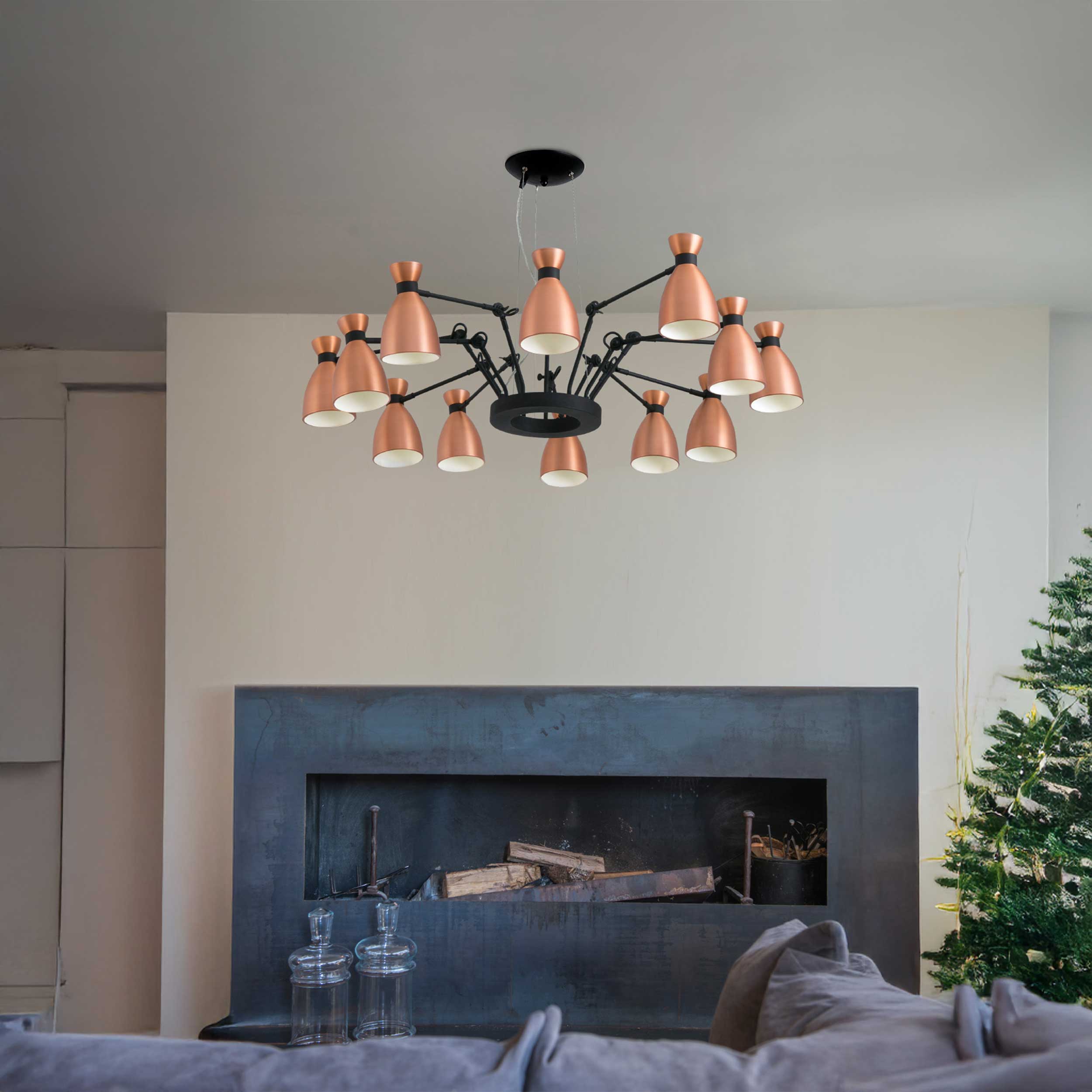 Szklana oprawa sufitowa Faro Brume LED IP44