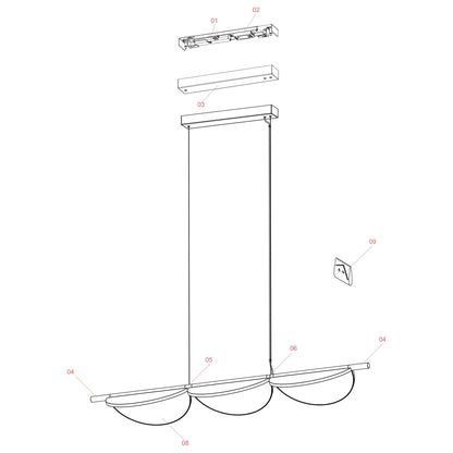 Flos Almendra LED linear pendant light