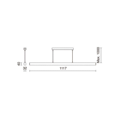 Indeluz Linear LED light Sigma 1200mm