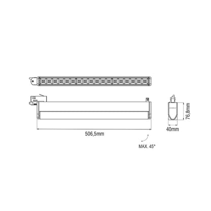 KARIZMA luce Diciotto Track LED svítidlo pro 3F lištu