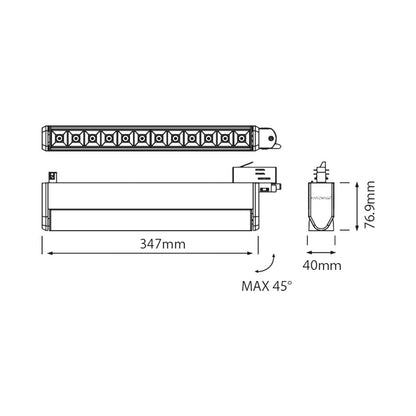 KARIZMA luce Dodici Track LED svítidlo pro 3F lištu