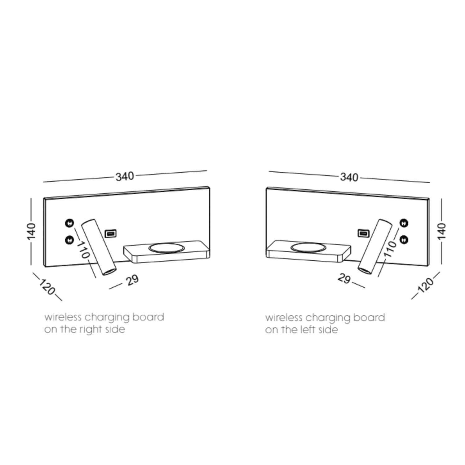 Reading Ambient Plate 2 LED nástěnné svítidlo s USB