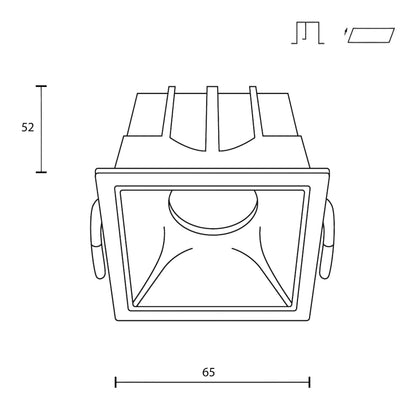 Maytoni downlight Alfa LED 10W 36° zápustné čtvercové svítidlo bílé