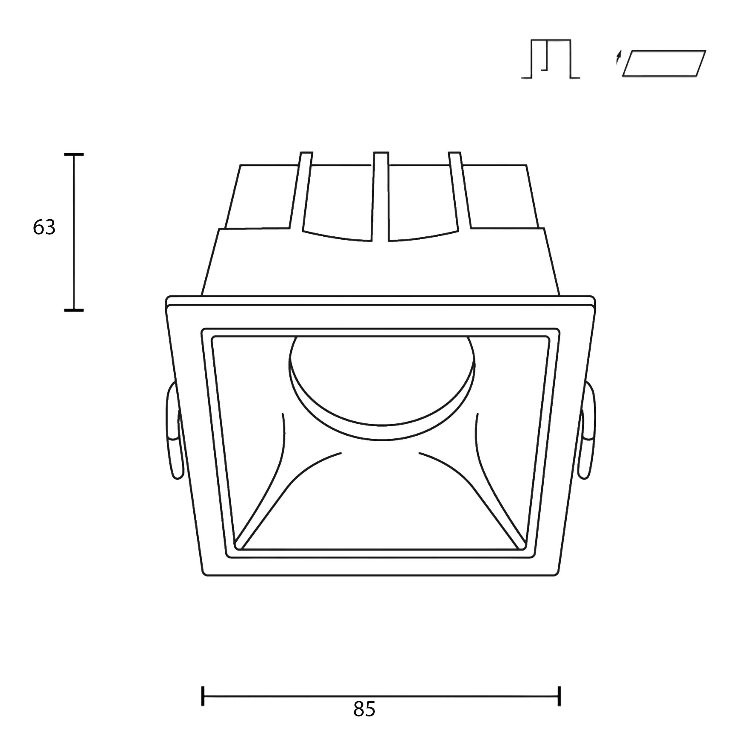 Maytoni downlight Alfa LED 15W 36° zápustné čtvercové svítidlo bílé