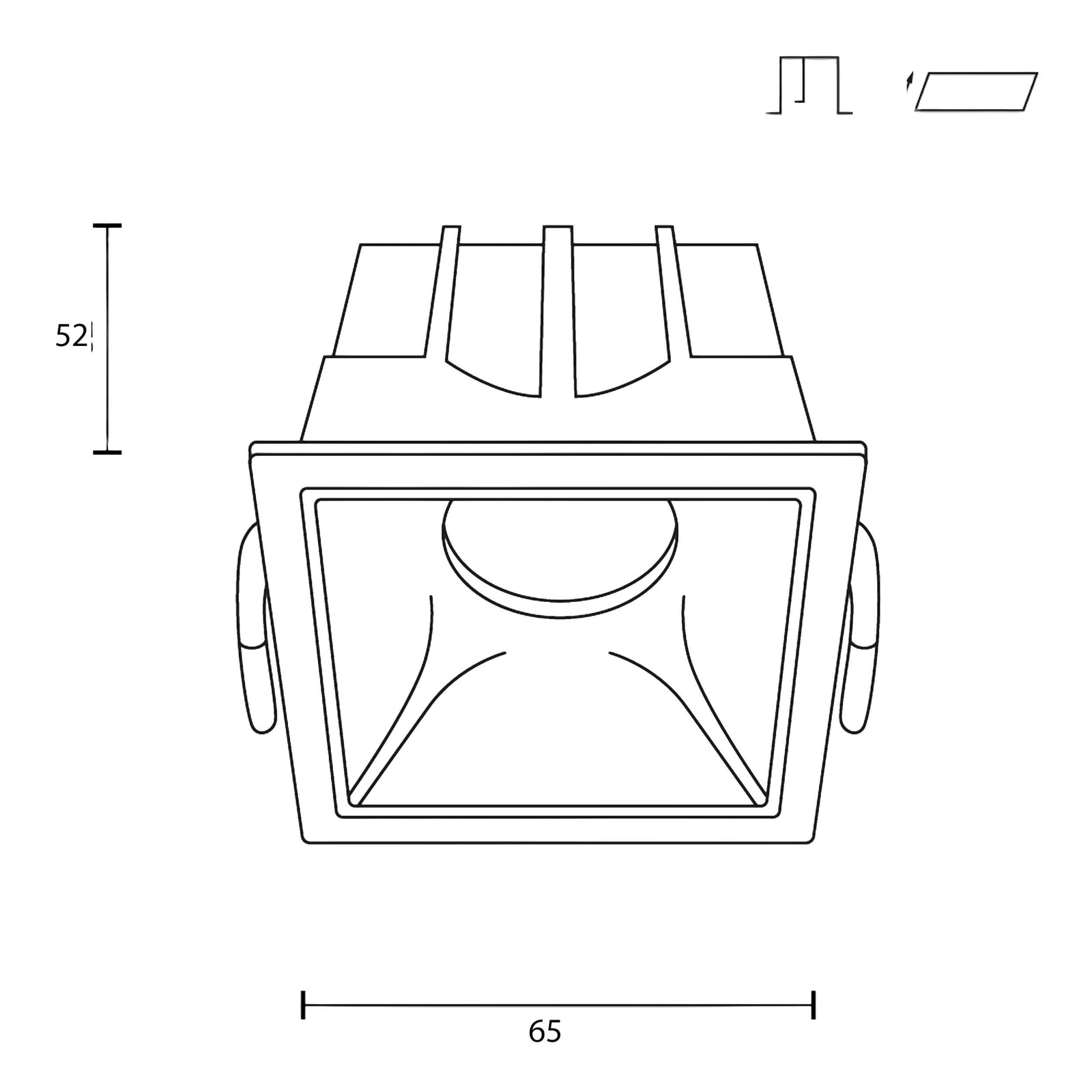Maytoni downlight Alfa LED 10W 36° zápustné čtvercové svítidlo černé