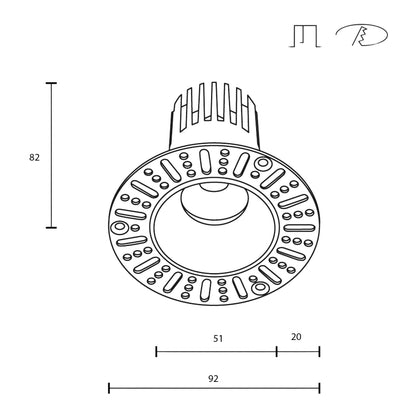 Maytoni downlight Dip LED 50° zápustné kruhové svítidlo bílé