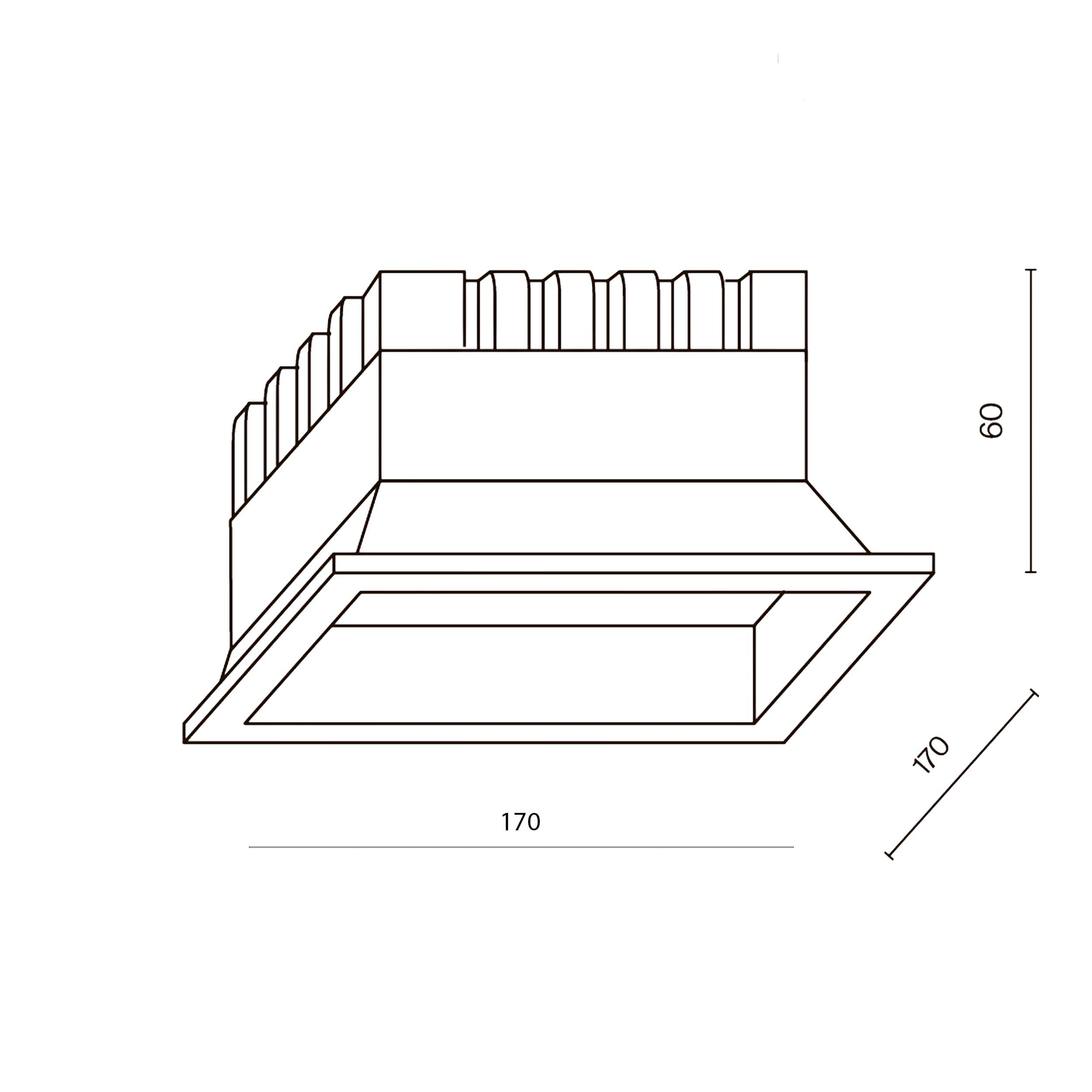 Maytoni downlight Okno LED 100° zápustné čtvercové svítidlo