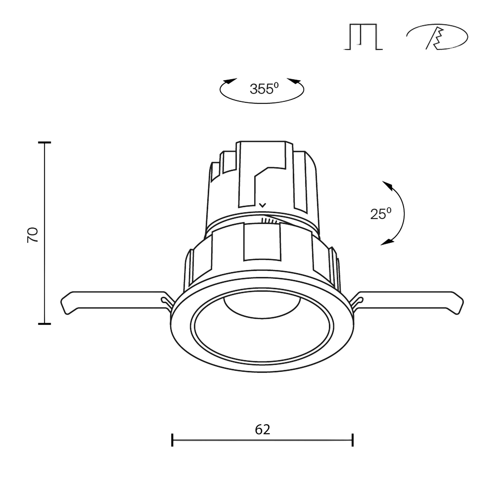 Maytoni downlight Wise LED 36° zápustné kruhové svítidlo