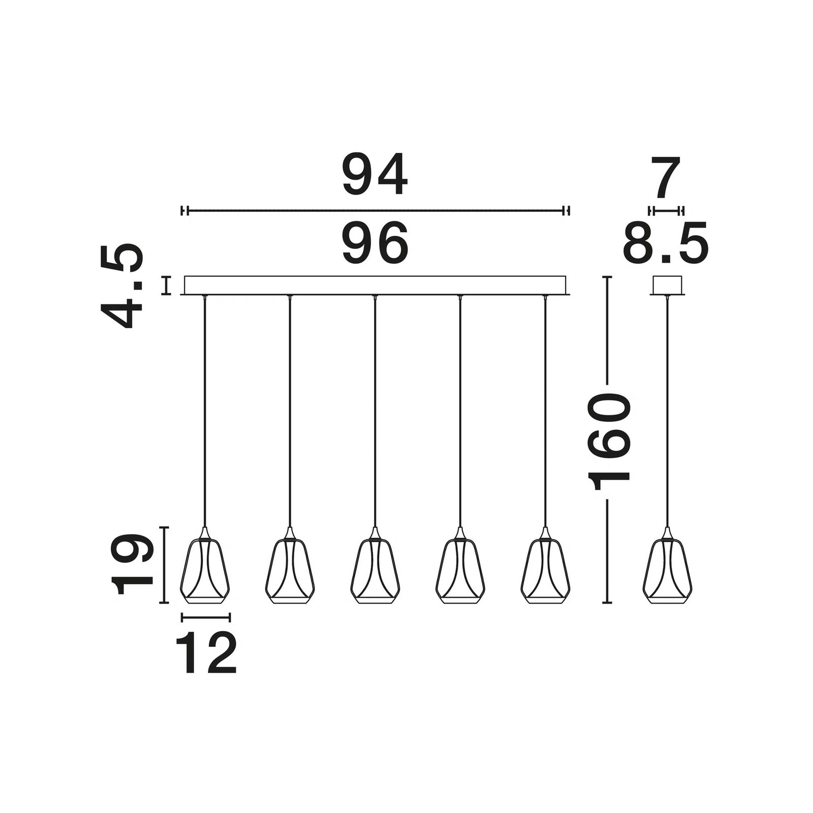 Nova Luce Alish LED závěsné svítidlo podélné