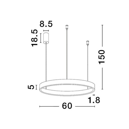 Nova Luce Elowen LED závěsné kruhové svítidlo