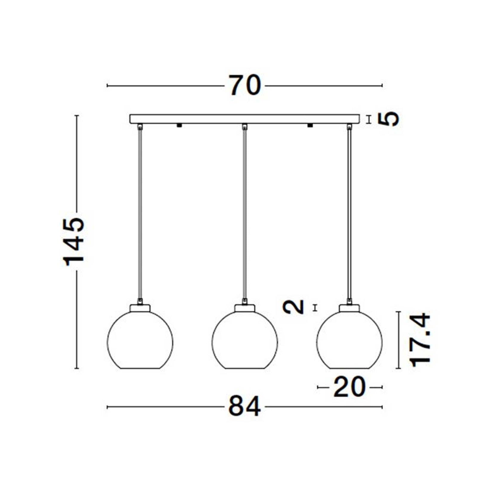 Nova Luce Palmer E27 skleněné závěsné svítidlo podélné