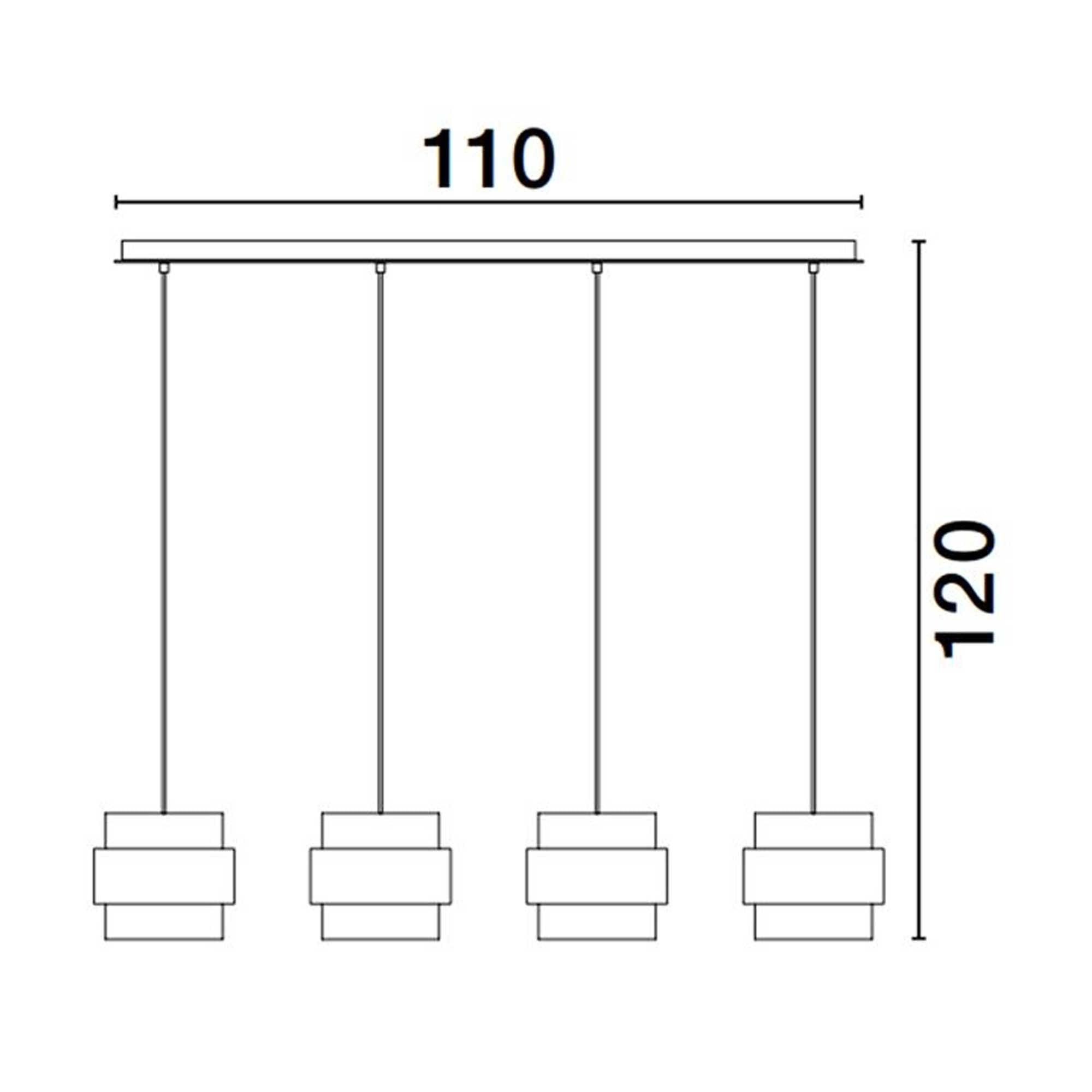 Nova Luce Sianna E27 skleněné závěsné svítidlo podélné