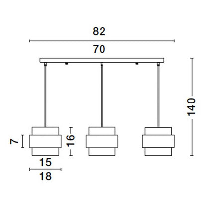 Nova Luce Sianna E27 skleněné závěsné svítidlo podélné