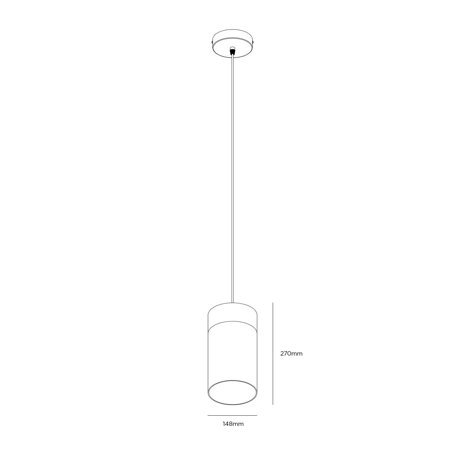 Sleek Tube E27 závěsné svítidlo