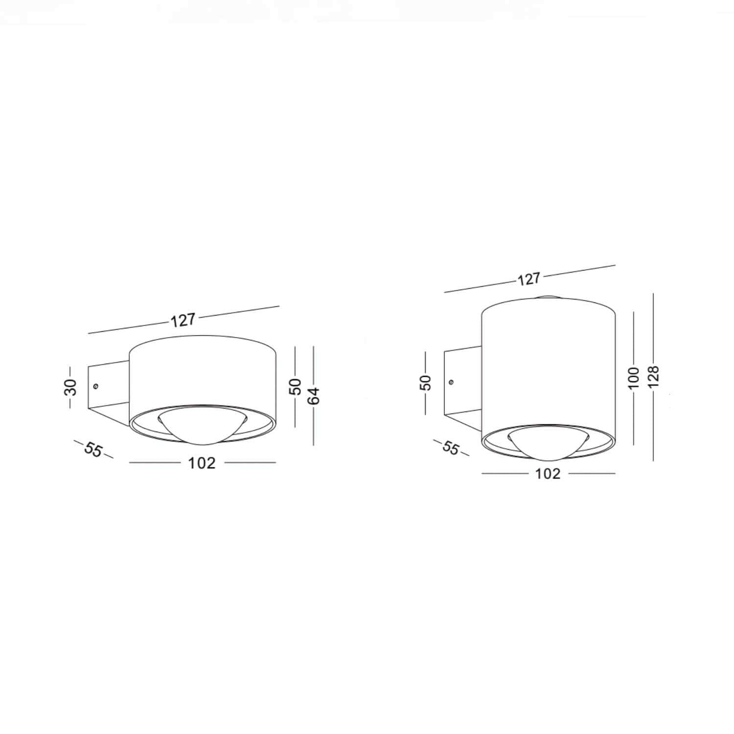 Lenses LED nástěnné svítidlo 2000K