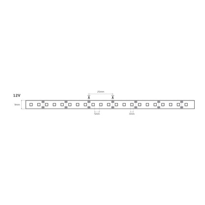 LED pásek 12V CRI80 IP20 2700K (5m)