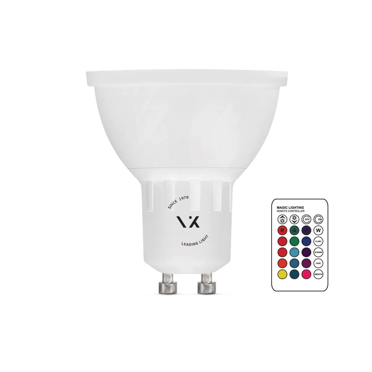LED žárovka VK Light RGB GU10 3W Stmívatelná