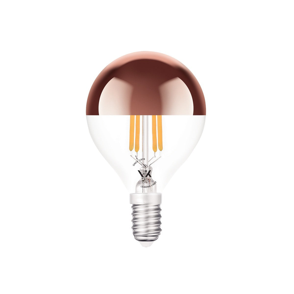 LED žárovka VK Light Mini Globe Filament Pink Copper E14 2700K 4,5W Stmívatelná