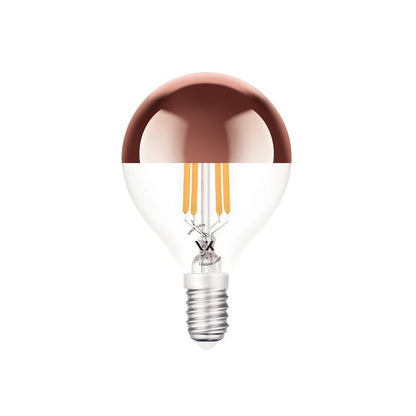 LED žárovka VK Light Mini Globe Filament Pink Copper E14 2700K 4,5W Stmívatelná