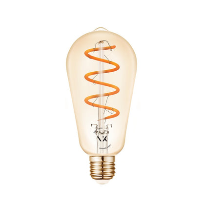 LED žárovka VK Light Spiral Filament Amber ST64 E27 2200K 4,5W Stmívatelná