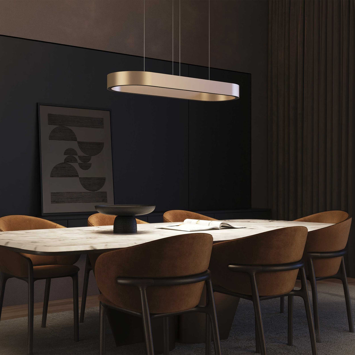 VK Light Aria LED závěsné svítidlo oválné