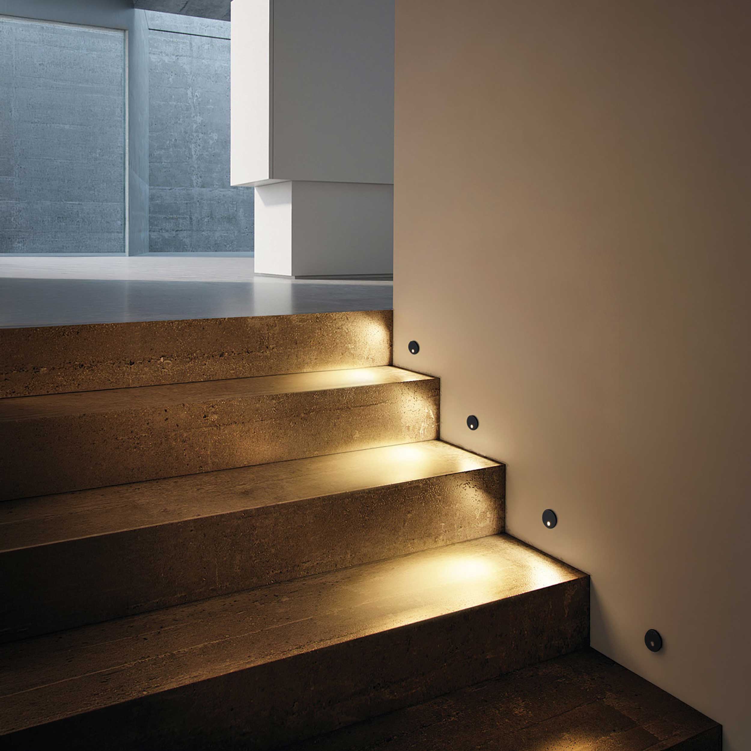 VK Light Fune LED schodišťové zápustné svítidlo kulaté