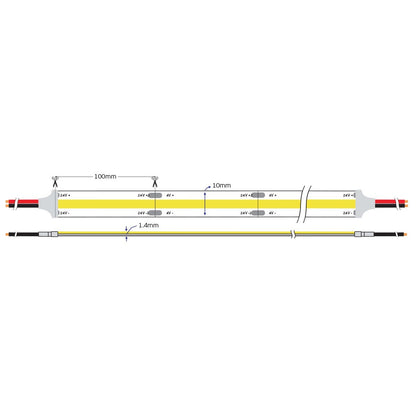 COB LED pásek 24V CRI90 IP66 (5m)