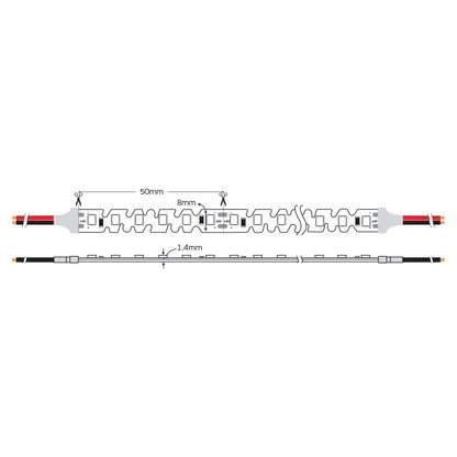 LED pásek stranový S-Type 24V CRI90 IP20 RGB (5m)
