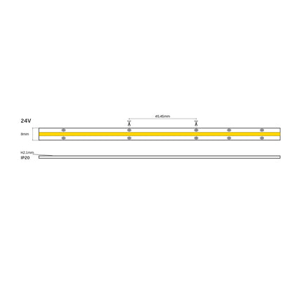 LED pásek COB 24V CRI90 IP20 3000K/4000K Stmívatelný (5m)