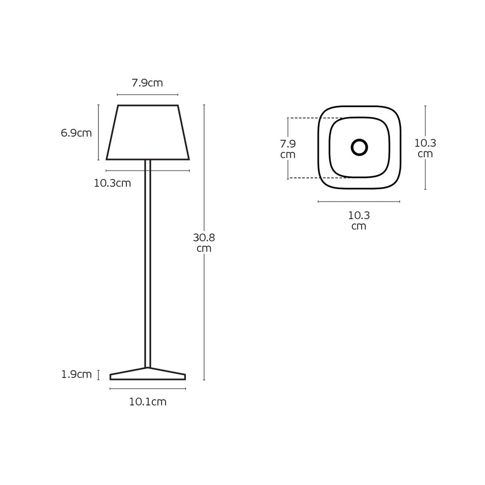 VK Light Opos LED stolní přenosné svítidlo IP65 hranaté