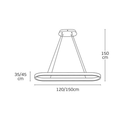 VK Light Orra LED závěsné elipsovité svítidlo
